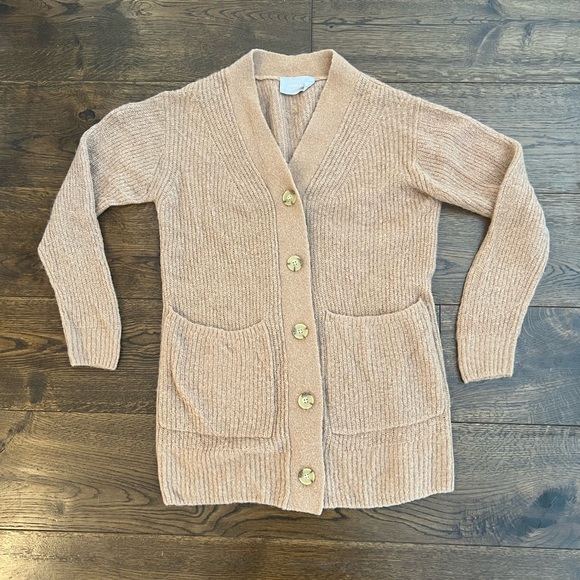 Everlane The Oversized Alpaca Cardigan Camel Tan XXS - Picture 2 of 6